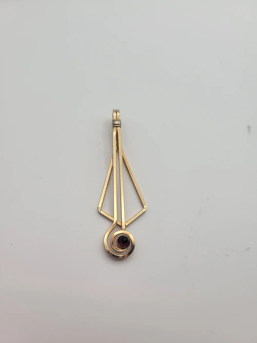 Vintage Krementz USA Gold tone Art Deco Geometric Pendant